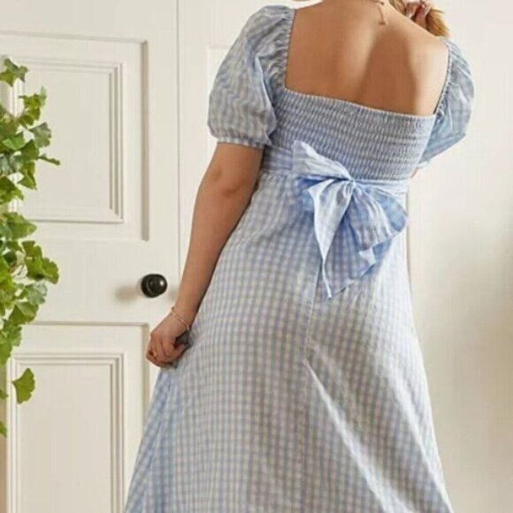 Faithfull The Brand Light Blue Charlize Midi Dress size 12